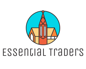 Colorful Cathedral Structure logo design