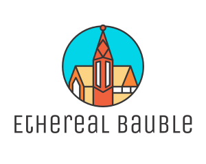 Colorful Cathedral Structure logo design