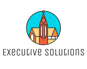 Colorful Cathedral Structure logo design