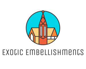 Colorful Cathedral Structure logo design