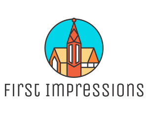 Colorful Cathedral Structure logo design