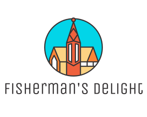 Colorful Cathedral Structure logo design