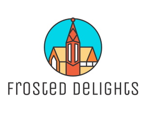 Colorful Cathedral Structure logo design