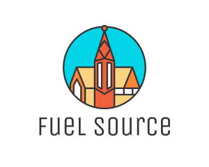 Colorful Cathedral Structure logo design