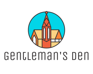 Colorful Cathedral Structure logo design