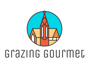 Colorful Cathedral Structure logo design