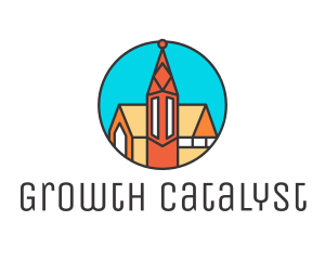 Colorful Cathedral Structure logo design