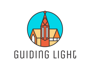 Colorful Cathedral Structure logo design