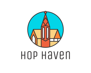 Colorful Cathedral Structure logo design