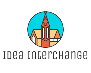 Colorful Cathedral Structure logo design