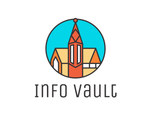 Colorful Cathedral Structure logo design