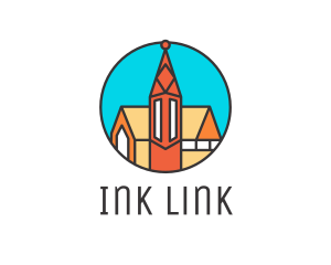 Colorful Cathedral Structure logo design