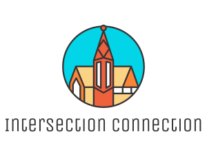 Colorful Cathedral Structure logo design