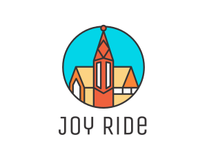 Colorful Cathedral Structure logo design