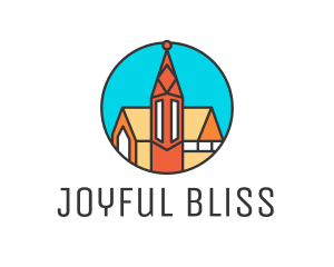 Colorful Cathedral Structure logo design