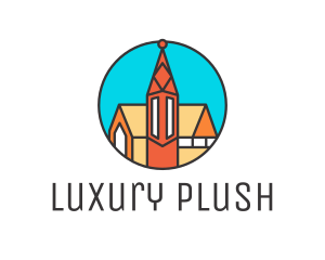 Colorful Cathedral Structure logo design