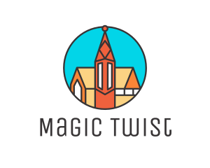 Colorful Cathedral Structure logo design