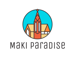 Colorful Cathedral Structure logo design