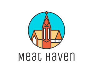 Colorful Cathedral Structure logo design