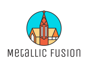 Colorful Cathedral Structure logo design