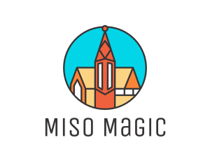 Colorful Cathedral Structure logo design