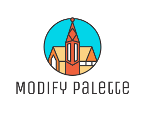 Colorful Cathedral Structure logo design