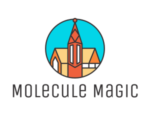 Colorful Cathedral Structure logo design