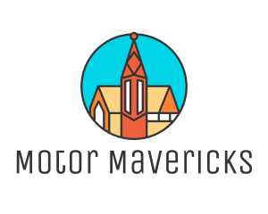 Colorful Cathedral Structure logo design