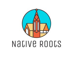 Colorful Cathedral Structure logo design