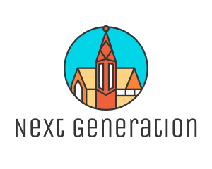 Colorful Cathedral Structure logo design