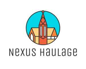 Colorful Cathedral Structure logo design