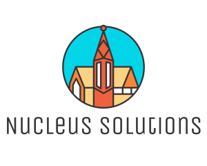 Colorful Cathedral Structure logo design