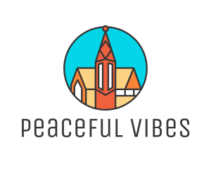 Colorful Cathedral Structure logo design