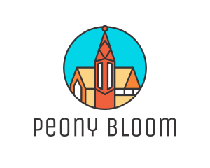 Colorful Cathedral Structure logo design