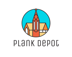 Colorful Cathedral Structure logo design