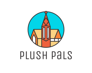 Colorful Cathedral Structure logo design