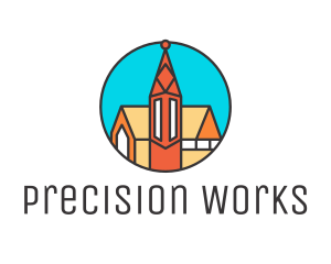 Colorful Cathedral Structure logo design