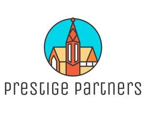 Colorful Cathedral Structure logo design