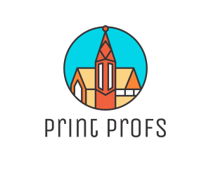 Colorful Cathedral Structure logo design