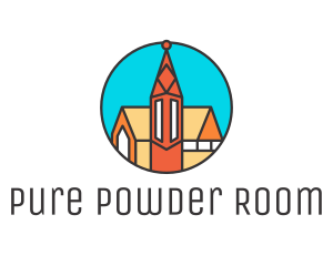 Colorful Cathedral Structure logo design