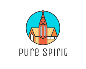 Colorful Cathedral Structure logo design