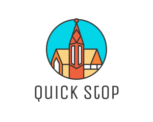 Colorful Cathedral Structure logo design