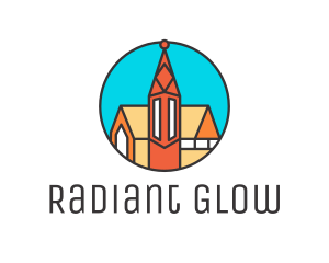 Colorful Cathedral Structure logo design