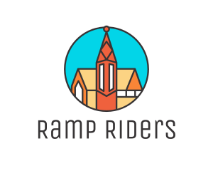 Colorful Cathedral Structure logo design