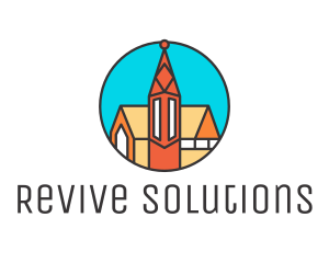 Colorful Cathedral Structure logo design