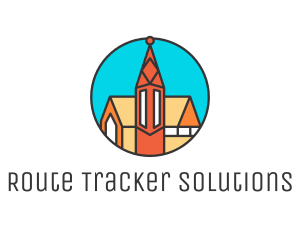 Colorful Cathedral Structure logo design