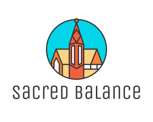 Colorful Cathedral Structure logo design