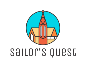 Colorful Cathedral Structure logo design