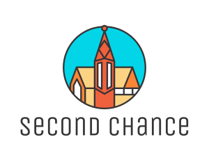 Colorful Cathedral Structure logo design