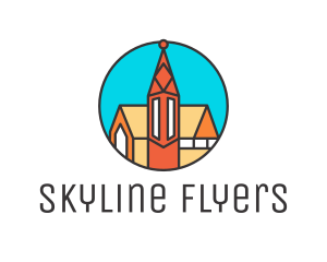 Colorful Cathedral Structure logo design